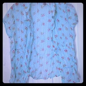 Junior Plus Size Button Up Blouse